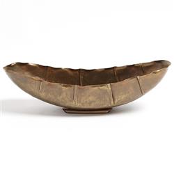 Declan Regency Antique Brass Oval Decorative Bowl - Small