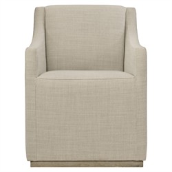 Maxine Modern Classic Beige Upholstered Dining Arm Chair