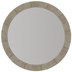 Maxine Modern Classic Brown Wood Round Wall Mirror