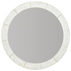 Maxine Modern Classic Brushed White Wood Round Wall Mirror