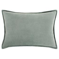 Anika Modern Classic Green Velvet Flange Down Lumbar Pillow - 13 x 19