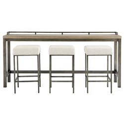 Addison Industrial Loft Grey Wood Dining Bar Table Set