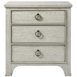 Hanna Coastal Beach White Wood Nightstand