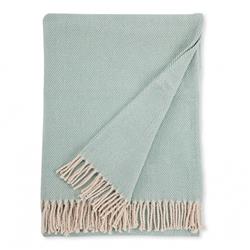 Sferra Modern Celine Aqua Cotton Throw Blanket