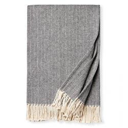 Sferra Modern Celine Black Cotton Throw Blanket