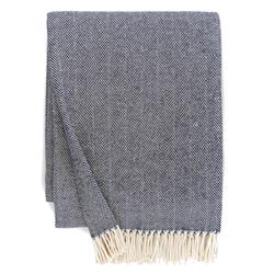 Sferra Modern Celine Navy Blue Cotton Throw Blanket