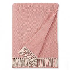 Sferra Modern Celine Salmon Pink Cotton Throw Blanket