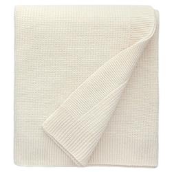 Sferra Modern Pettra Eggshell White Ribbed Lambs Wool Throw Blanket