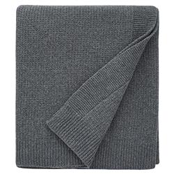 Sferra Modern Pettra Grey Ribbed Lambs Wool Throw Blanket
