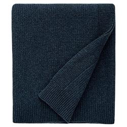 Sferra Modern Pettra Midnight Black Ribbed Lambs Wool Throw Blanket
