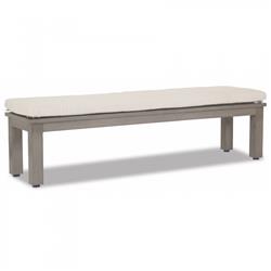 Ezra Modern Taupe Grey Aluminum Beige Cushion Outdoor Bench