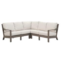 Ezra Modern Taupe Grey Aluminum Beige Cushion Outdoor Sectional