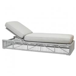 Mateo Coastal Grey Cushion Rope Outdoor Adjustable Chaise Lounge