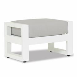 Roman Modern Grey Cushion White Aluminum Outdoor Ottoman