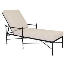 Aurore French Beige Cushion Metal Outdoor Chaise Lounge