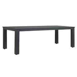 Finn Modern Grey Aluminum Rectangular Outdoor Dining Table - 90"W