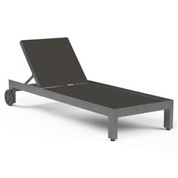 Finn Modern Grey Sling Aluminum Outdoor Chaise Lounge