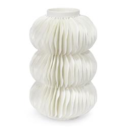 Palecek Antilles Coastal Beach White Porcelain Stacked Decorative Vase