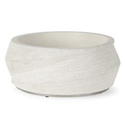 Palecek Argos Coastal Beach White Stonecast Round Outdoor Decorative Bowl