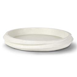Palecek Argos Coastal Beach White Stonecast Round Outdoor Tray