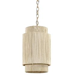 Palecek Everly Coastal Beach Natural Abaca Rope Single Pendant
