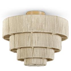 Palecek Everly Coastal Beach Natural Abaca Rope Semi Flush Mount