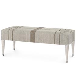 Palecek Fritz Coastal Beach Grey Lampakanai Rope Hardwood Bench