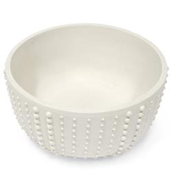 Palecek Urchin Coastal Beach White Stonecast Round Outdoor Decorative Bowl