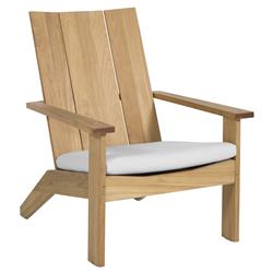 Ashland Modern Natural Teak White Cushion Outdoor Adirondack Chair