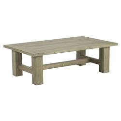 Croquet Coastal Oyster Grey Teak Rectangular Outdoor Coffee Table