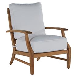 Croquet Coastal Natural Teak White Cushion Outdoor Lounge Chair