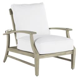 Croquet Coastal Oyster Grey Teak Cushion Outdoor Recliner Chair