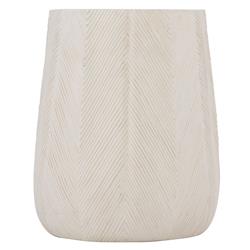 Brandon Coastal Beach Ivory Textured Stonecast Outdoor Side End Table