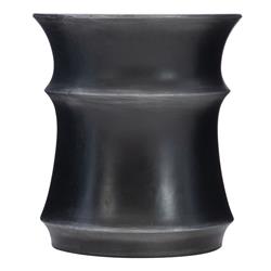 Samantha Modern Classic Black Concrete Round Outdoor Side End Table