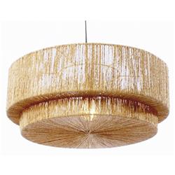 Isabella Coastal Beach Natural Brown Jute 2 Tier Pendant