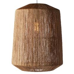 Walter Coastal Beach Natural Brown Jute Cylinder Pendant