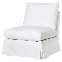 Cisco Home Seda Modern White Cotton Slipcovered Swivel Occasional Chair
