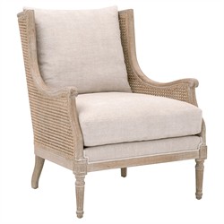 Beau French Country Beige Cushion Grey Birch Wood Wing Occasional