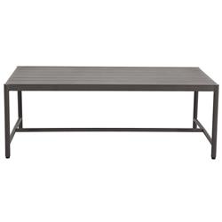 Aurora Mid Century Graphite Aluminum Rectangular Outdoor Coffee Table