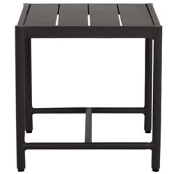 Aurora Mid Century Graphite Aluminum Square Outdoor End Table