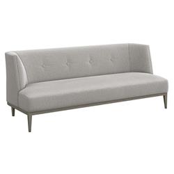 Chloe Mid Century Pure Grey Linen Upholstered Tufted Wood Sofa