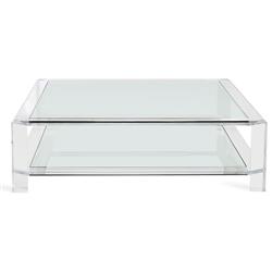 Surrey Modern Glass Acrylic Square Coffee Table - 60"