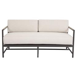 Aurora Mid Century Ash Cushion Graphite Aluminum Outdoor Loveseat