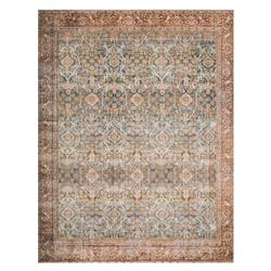 Layla Global Bazaar Rust Orange Blue Patterned Rug - 3'6"x5'6"