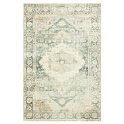 Rosette French Country Green Medallion Patterned Rug - 3'3"x5'3"