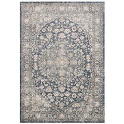 Teagan Global Bazaar Blue Grey Floral Patterned Rug - 3'4"x5'7"
