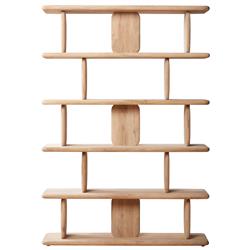 Laura Rustic Lodge Brown Oak Wood Round Edge Shelving Bookcase