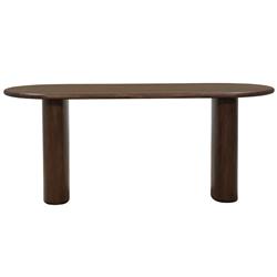 Olivia Modern Classic Dark Brown Acacia Oval Dining Table - 72"W