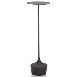 Sierra Industrial Loft Black Mild Steel Cylinder Base Side Drink Table