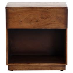 Scarlett Modern Classic Brown Acacia Wood Nightstand
